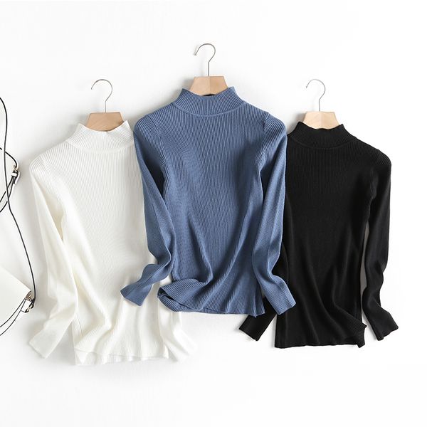 women's sweaters 2021 autumn women fashion solid color sweater black white casual, White;black
women's sweaters 2021 autumn women fashion solid color sweater black white casual, White;black