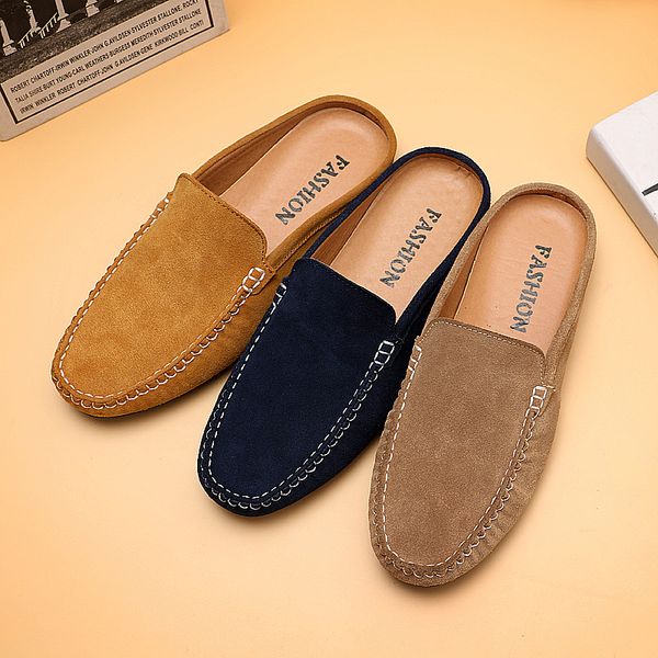 summer men flats leather sneakers half drag slippers man suede leather loafers footwear male casual boat shoes designer men shoe, Black
summer men flats leather sneakers half drag slippers man suede leather loafers footwear male casual boat shoes designer men shoe, Black