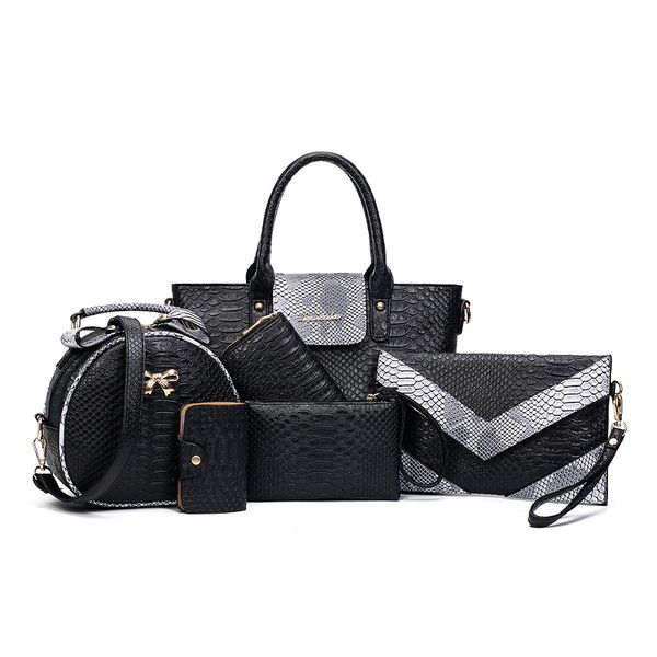 6pcs/set women bag casual shoulder bags alligator panelled serpentine python women tote composite bag lady handbag
6pcs/set women bag casual shoulder bags alligator panelled serpentine python women tote composite bag lady handbag