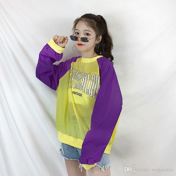 women's clothing new perspective thin pullovers summer sunscreen letter loose streetwear sweatshirts o-neck long sleeve female, Black
women's clothing new perspective thin pullovers summer sunscreen letter loose streetwear sweatshirts o-neck long sleeve female, Black