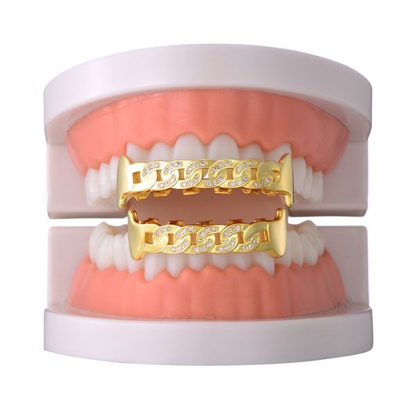 hip hop jewelry mens diamond grillz teeth gold plated iced out cz cuban chain grills fashion rapper men fashion accessories, Black
hip hop jewelry mens diamond grillz teeth gold plated iced out cz cuban chain grills fashion rapper men fashion accessories, Black