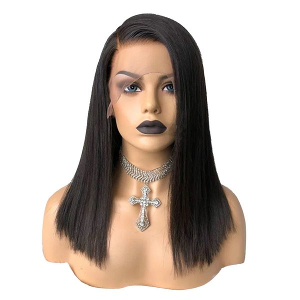 brazilian bob wig straight lace front human hair wigs pre plucked natural color bleached knots remy hair side part frontal wig, Black
brazilian bob wig straight lace front human hair wigs pre plucked natural color bleached knots remy hair side part frontal wig, Black