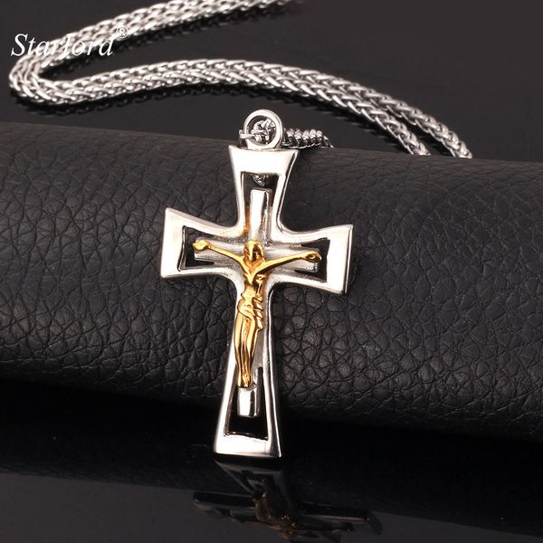 cross pendant necklace women men christian jewelry gift fashion gold color crucifix jesus piece 316l stainless steel gp875, Silver
cross pendant necklace women men christian jewelry gift fashion gold color crucifix jesus piece 316l stainless steel gp875, Silver