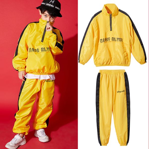 children boys hip hop dance costumes yellow suit children satge costume street dance sport performance kids stage outfit bl1505, Black;red
children boys hip hop dance costumes yellow suit children satge costume street dance sport performance kids stage outfit bl1505, Black;red