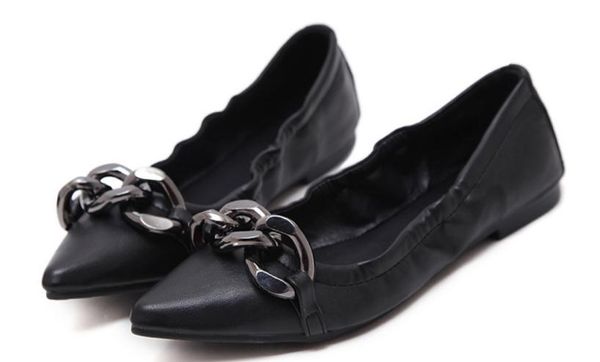 2019 women's shoes in spring and autumn with new style flat bottom pointed end shallow mouth, Black
2019 women's shoes in spring and autumn with new style flat bottom pointed end shallow mouth, Black