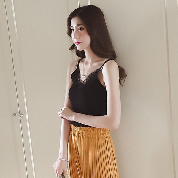 women summer vest strappy lace knitwear v neck sleeveless slim fit braces female ngd88, Black;white
women summer vest strappy lace knitwear v neck sleeveless slim fit braces female ngd88, Black;white