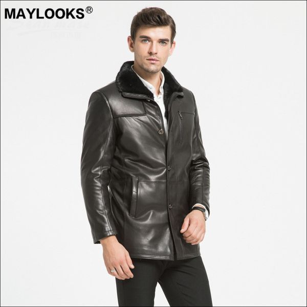 2019 new maylooks men's leather leather fashion goat grain of grain abrasion lapel ws132, Black
2019 new maylooks men's leather leather fashion goat grain of grain abrasion lapel ws132, Black