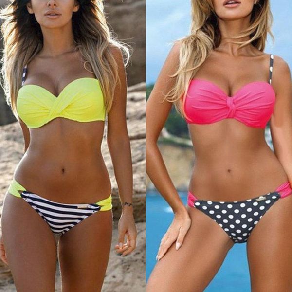 summer women stripe dots print halter bikini set two-piece swimsuit swimwear, White;black
summer women stripe dots print halter bikini set two-piece swimsuit swimwear, White;black