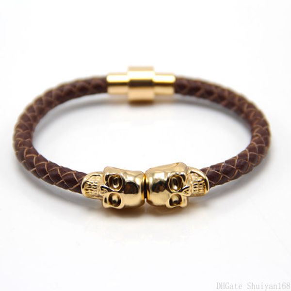 punk skull leather charm bracelets for men women vintage hip hop leather rope wrap buckle bangle jewelry halloween christmas gifts dhl, Golden;silver
punk skull leather charm bracelets for men women vintage hip hop leather rope wrap buckle bangle jewelry halloween christmas gifts dhl, Golden;silver