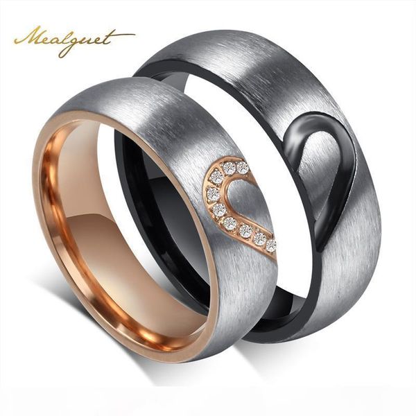 fashion heart wedding rings for women and men stainless steel rose gold&black 6mm wide couple engagement rings, Slivery;golden
fashion heart wedding rings for women and men stainless steel rose gold&black 6mm wide couple engagement rings, Slivery;golden