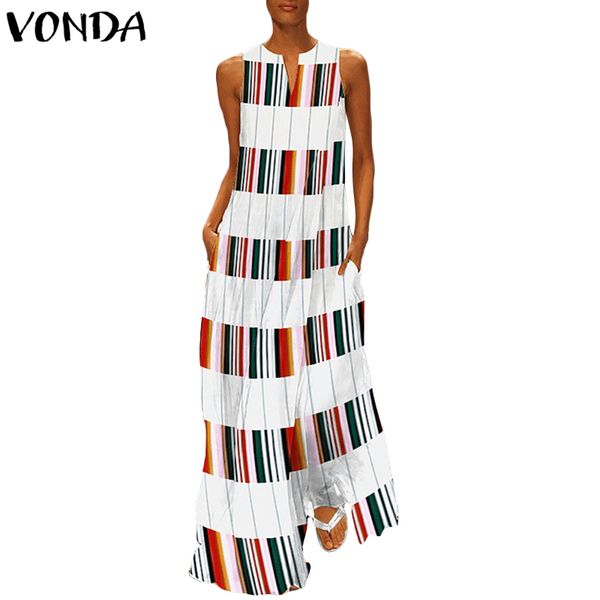 vonda 2020 women dress v neck sleeveless maxi long party dresses loose casual striped plaid patchwork vestidos plus size, Black;gray
vonda 2020 women dress v neck sleeveless maxi long party dresses loose casual striped plaid patchwork vestidos plus size, Black;gray