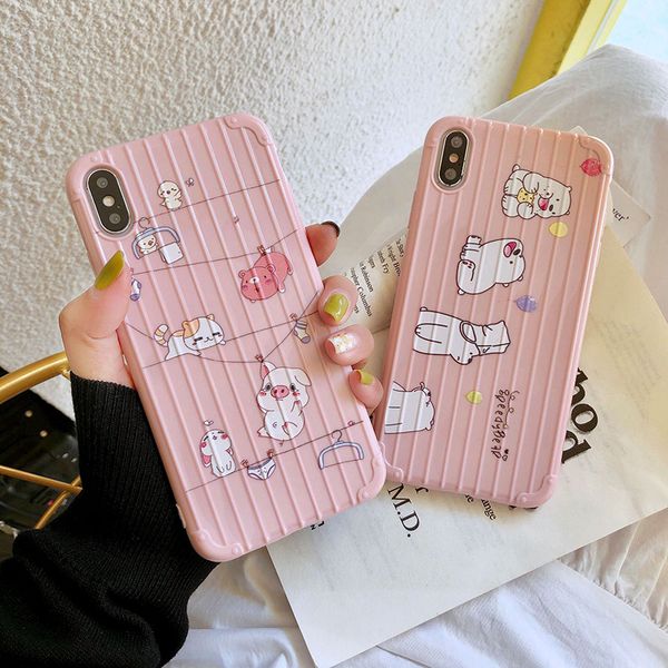 for iphone xs max xr phone case pink funny animal pig 6 7 8 x plus suitcase design silicone soft cell phone cases
for iphone xs max xr phone case pink funny animal pig 6 7 8 x plus suitcase design silicone soft cell phone cases