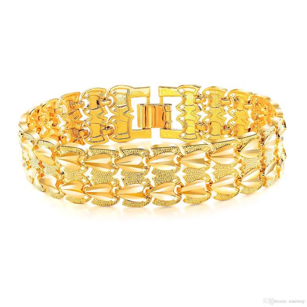 16mm wide 18k gold plated bracelet punk biker bracelet cuff wrist chain for men gold tone hip hop style, Black
16mm wide 18k gold plated bracelet punk biker bracelet cuff wrist chain for men gold tone hip hop style, Black