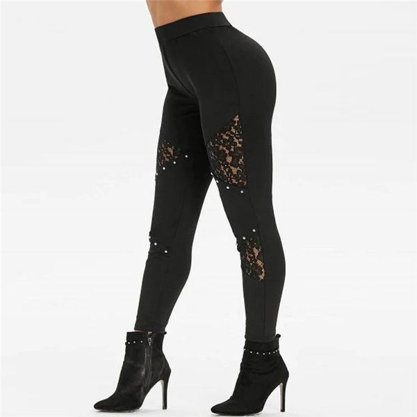 color high waist lace panelled pencil pants fashion sports style female clothing womens desigenr leggings slim elasticity solid, Black
color high waist lace panelled pencil pants fashion sports style female clothing womens desigenr leggings slim elasticity solid, Black