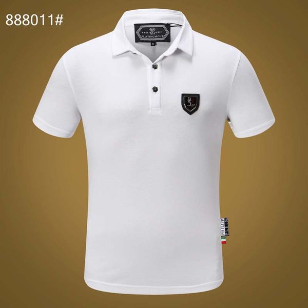 2019 summer new men's fashion street fashion short-sleeved polo shirt skull drilling youth slim t-shirt, White;black
2019 summer new men's fashion street fashion short-sleeved polo shirt skull drilling youth slim t-shirt, White;black