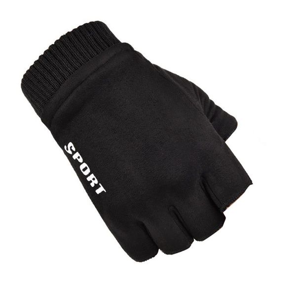 2019 new 1 pair of cycling gloves suede fingerless cold resistant motorcycle riding outdoor sports breathable gloves, Black
2019 new 1 pair of cycling gloves suede fingerless cold resistant motorcycle riding outdoor sports breathable gloves, Black