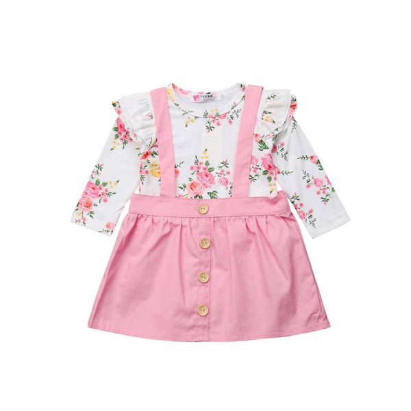 2pcs pudcoco toddler baby girls outfits clothes t-shirt strap dress skirt sets, White
2pcs pudcoco toddler baby girls outfits clothes t-shirt strap dress skirt sets, White