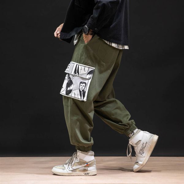 men's pants fashion cargo men streetwear cotton jogger casual slim sweatpants cartoon print, Black
men's pants fashion cargo men streetwear cotton jogger casual slim sweatpants cartoon print, Black