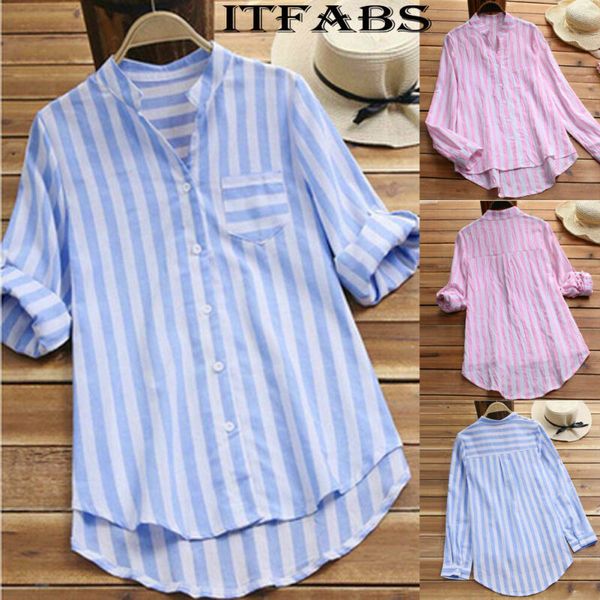 boho women summer stripe shirt long sleeve blouse beach lapel lady elegant loose popular fashion casual pocket streetwear, White
boho women summer stripe shirt long sleeve blouse beach lapel lady elegant loose popular fashion casual pocket streetwear, White