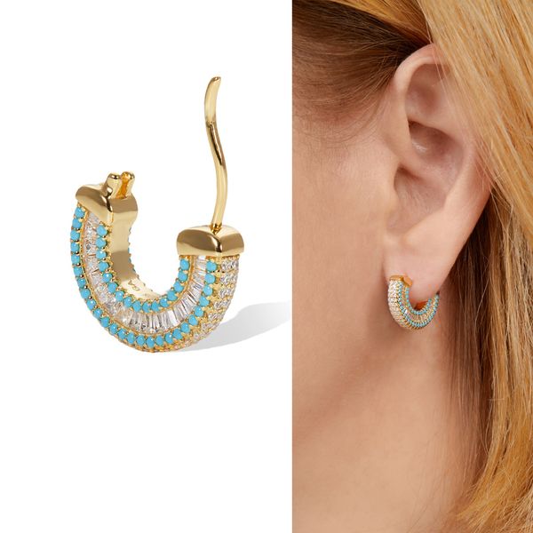 luxury women jewelry blue turquoises stone baguette cubic zirconia cz trendy classic hoop earring, Golden
luxury women jewelry blue turquoises stone baguette cubic zirconia cz trendy classic hoop earring, Golden