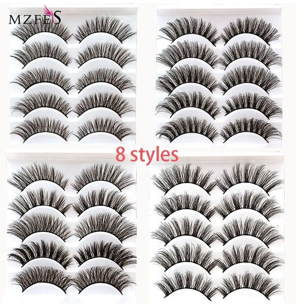 5 pairs natural false eyelashes fake lashes long makeup 3d lashes eyelash extension eyelashes wholesale
