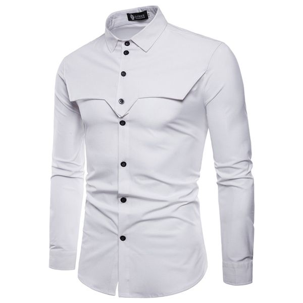 Spring Mens Solid Casual Shirts Fashion Designer Male Patchwork Shirts Mens Luxury Turn Down Collar Clothing
Spring Mens Solid Casual Shirts Fashion Designer Male Patchwork Shirts Mens Luxury Turn Down Collar Clothing