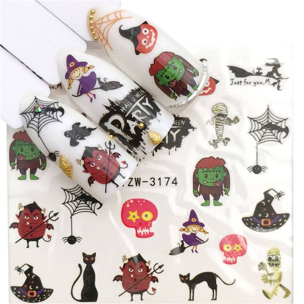 ywk 1 sheet nail art water decal halloween series / spider web / witch hat pattern sticker for nail beauty care, Black
ywk 1 sheet nail art water decal halloween series / spider web / witch hat pattern sticker for nail beauty care, Black