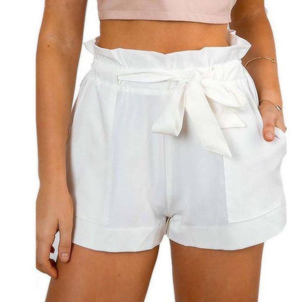 ladies summer a-line loose solid color short mujer femme feminine loose shorts women high waist shorts bow tie belt, White;black
ladies summer a-line loose solid color short mujer femme feminine loose shorts women high waist shorts bow tie belt, White;black