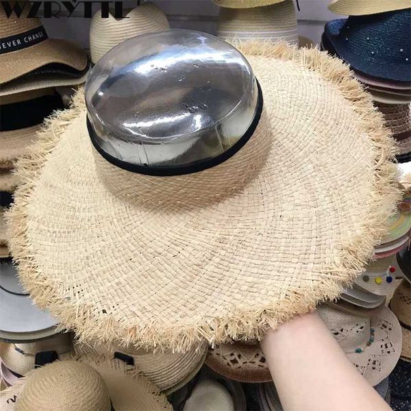 sun hats for women empty visor beach hat 13cm wide brim summer raffia hat straw cap sombrero mujer verano, Blue;gray
sun hats for women empty visor beach hat 13cm wide brim summer raffia hat straw cap sombrero mujer verano, Blue;gray