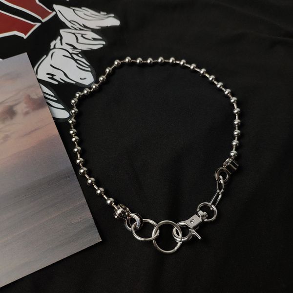 gothic punk personality silver color keychain buckle neck chain collar choker necklace ras du cou collier femme for women men
gothic punk personality silver color keychain buckle neck chain collar choker necklace ras du cou collier femme for women men