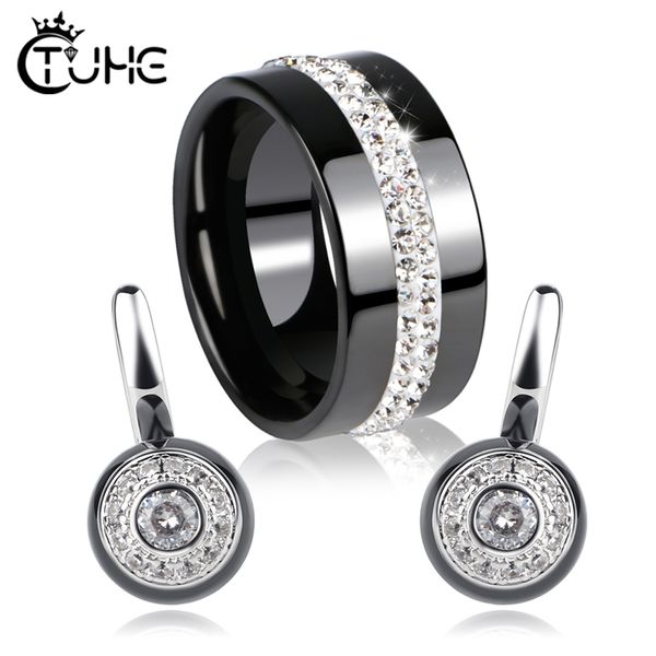 2019 female jewelry sets healthy ceramic crystal circle shape ceramic rings stud earrings for women wedding jewelry bijoux, Silver
2019 female jewelry sets healthy ceramic crystal circle shape ceramic rings stud earrings for women wedding jewelry bijoux, Silver