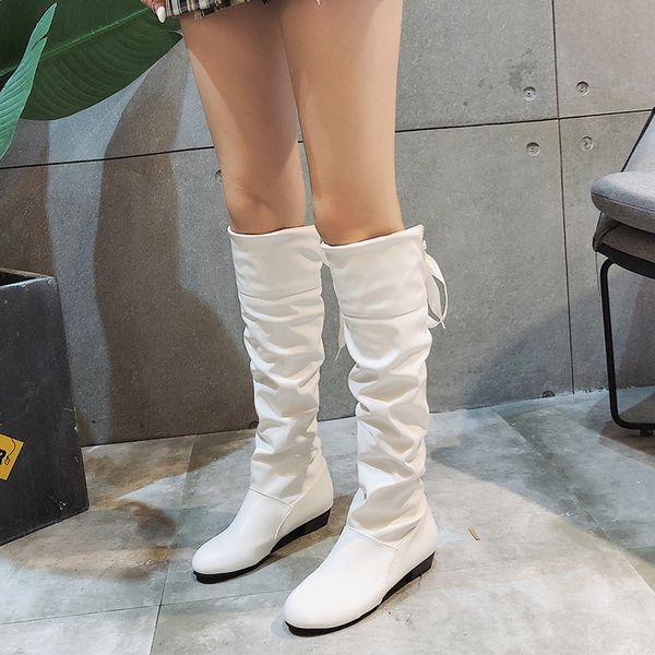 rimocy winter cowboy long boots women knee high white riding boots block heels pleated soft leather shoes woman plus size 43, Black
rimocy winter cowboy long boots women knee high white riding boots block heels pleated soft leather shoes woman plus size 43, Black