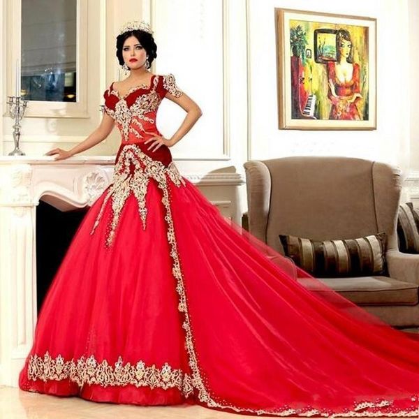 vintage arabic jajja couture mermaid wedding dresses red sheer bidice applique short sleeves 2020 plus size india arabian bridal party gown, White
vintage arabic jajja couture mermaid wedding dresses red sheer bidice applique short sleeves 2020 plus size india arabian bridal party gown, White