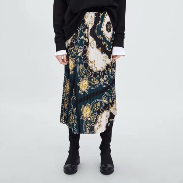 women autumn boho skirts 2018 new fashion female pleated skirts high waist chain print long faldas mujer moda e056, Black
women autumn boho skirts 2018 new fashion female pleated skirts high waist chain print long faldas mujer moda e056, Black