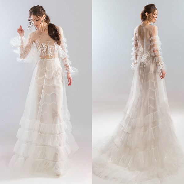 2020 papilio boho wedding dresses jewel neck lace applique long sleeve beach vestidos de novia a line custom made bohemian wedding dress, White
2020 papilio boho wedding dresses jewel neck lace applique long sleeve beach vestidos de novia a line custom made bohemian wedding dress, White