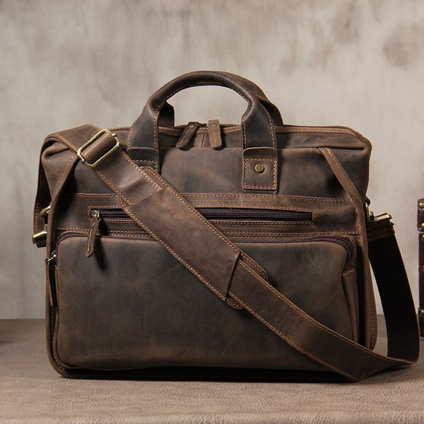 2019 genuine leather men briefcases designer handmade cowhide leather briefcase 14" lapvintage crossbody shoulder bag
2019 genuine leather men briefcases designer handmade cowhide leather briefcase 14" lapvintage crossbody shoulder bag