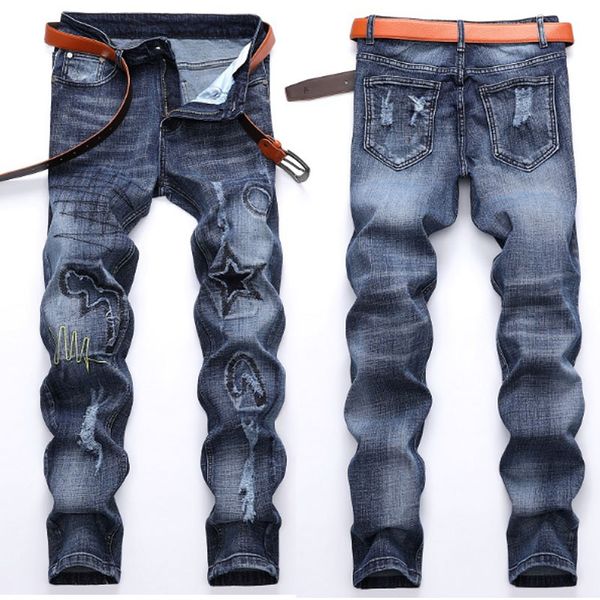 new designer men's jeans mens distressed ripped skinny jeans classic washed slim moto biker causal mens denim pants hip hop men jeans 0, Blue
new designer men's jeans mens distressed ripped skinny jeans classic washed slim moto biker causal mens denim pants hip hop men jeans 0, Blue