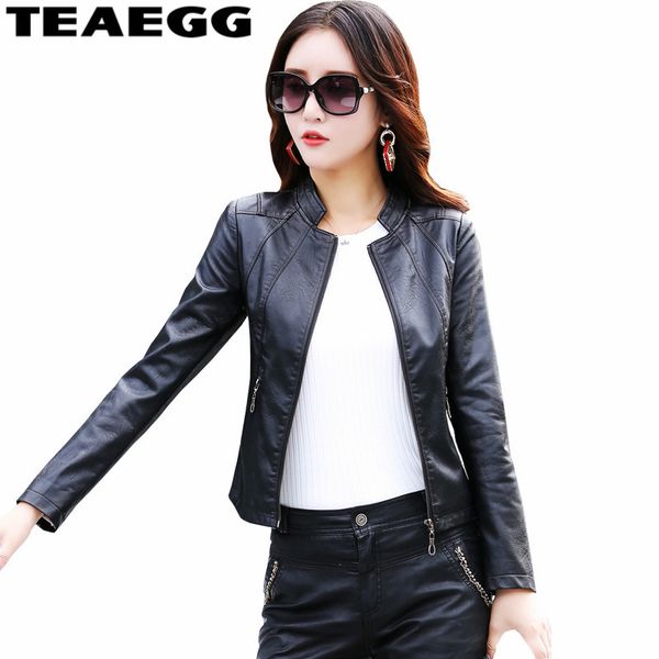 women's leather & faux teaegg pu black jacket women spring autumn jaquetas de couro feminina coats chaquetas cuero mujer al932
women's leather & faux teaegg pu black jacket women spring autumn jaquetas de couro feminina coats chaquetas cuero mujer al932