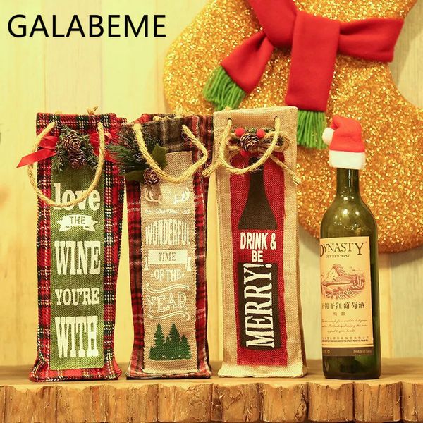 galabeme 1pc christmas decorations santa claus wine bottle bags snowman gifts champagne holders xmas home dinner party decor
galabeme 1pc christmas decorations santa claus wine bottle bags snowman gifts champagne holders xmas home dinner party decor
