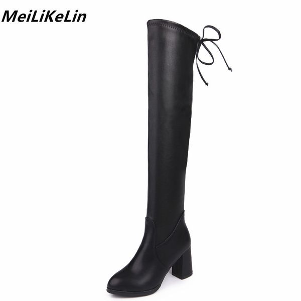 meilikelin 2018 slim women over the knee boots lace up thigh high boots lady thick heels paddy pu/ flock leather winter, Black
meilikelin 2018 slim women over the knee boots lace up thigh high boots lady thick heels paddy pu/ flock leather winter, Black