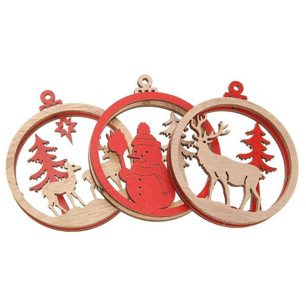 3pcs wood 3d snowman elk christmas tree hang pendants party ornaments decor 
3pcs wood 3d snowman elk christmas tree hang pendants party ornaments decor