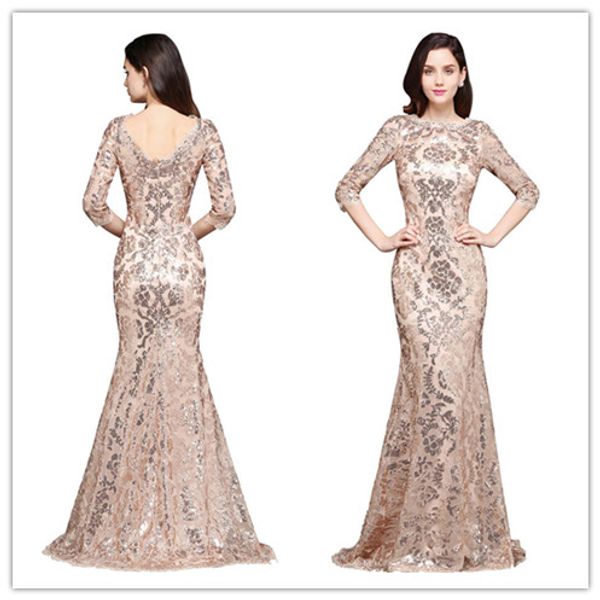 2019 elegant rose gold mermaid sequined lace evening dresses jewel neck half sleeves mother formal wear gowns robe de soiree, Black;red
2019 elegant rose gold mermaid sequined lace evening dresses jewel neck half sleeves mother formal wear gowns robe de soiree, Black;red
