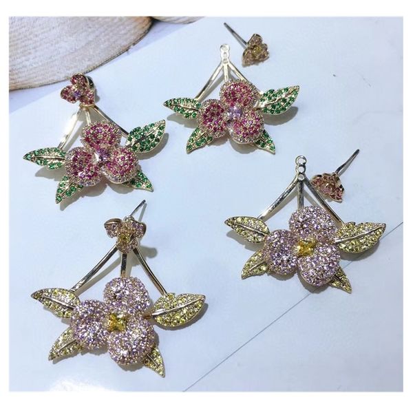 factory direct selling korean style dense color zirconium flowers leaves two earrings fashionable and allaround personalized earrings female, Golden;silver
factory direct selling korean style dense color zirconium flowers leaves two earrings fashionable and allaround personalized earrings female, Golden;silver