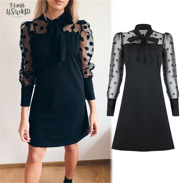 fashion casual women polka dot dresses long puff sleeve mesh party holiday mini dress fall spring bow collar clothes, Black;gray
fashion casual women polka dot dresses long puff sleeve mesh party holiday mini dress fall spring bow collar clothes, Black;gray