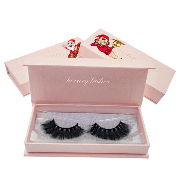 3D Mink False Eyelashes Natural Long Cross Fake Eye Lashes Handmade Thick Mink Eyelashes Christmas Gift 1 Pair LJJR918
