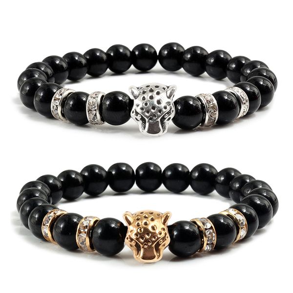new fashion men bracelet leopard head lava natural stone beaded strand bracelets bangles yoga charm male's jewelry gifts on hand, Black
new fashion men bracelet leopard head lava natural stone beaded strand bracelets bangles yoga charm male's jewelry gifts on hand, Black