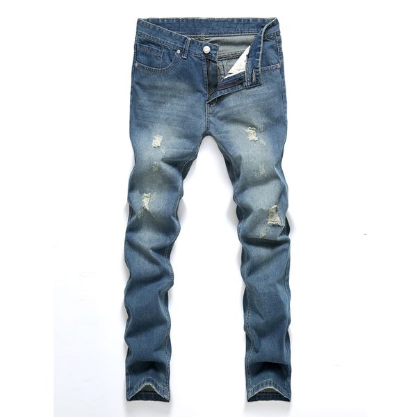spring and summer youth light blue korean-style fashion casual frayed trousers men's straight slim with holes jeans fashion 301
spring and summer youth light blue korean-style fashion casual frayed trousers men's straight slim with holes jeans fashion 301