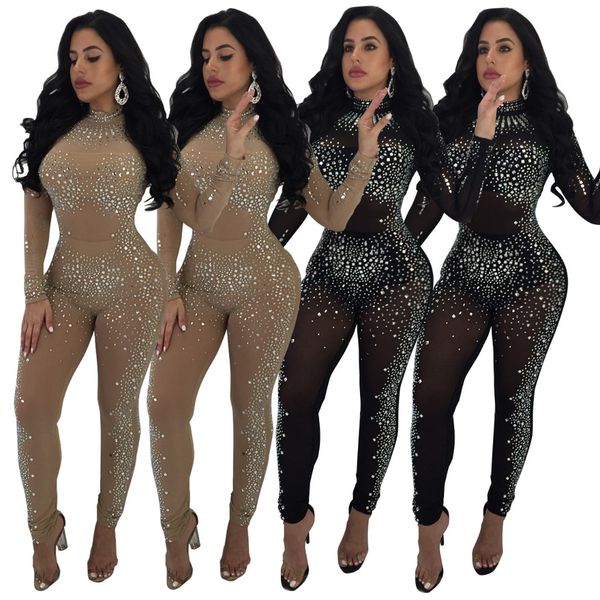 sparkling crystal sheer mesh diamonds elegant jumpsuit women turtleneck long sleeve skinny bodysuit night club overalls black khaki, Black;white
sparkling crystal sheer mesh diamonds elegant jumpsuit women turtleneck long sleeve skinny bodysuit night club overalls black khaki, Black;white