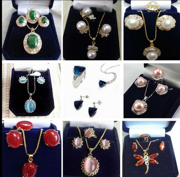 wholesale women jewelry set gift pendant+earring+ring zircon opal freshwater pearl jade (price does not include jewelry box, Black
wholesale women jewelry set gift pendant+earring+ring zircon opal freshwater pearl jade (price does not include jewelry box, Black