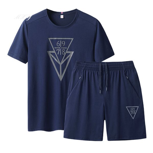 men's summer loose round neck running sports suit cotton digital printing jogging fitness suit super large size 9xl sports, Black;blue 
men's summer loose round neck running sports suit cotton digital printing jogging fitness suit super large size 9xl sports, Black;blue